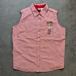 Main Street by Disney Womens Top Sleeveless Tigger Soccer Button Up 18W/20W VTG